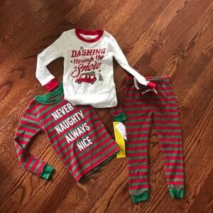 Carters Christmas Dashing Through the Snow Top T-Shirt Bottoms Pajama Set Sz. 3T